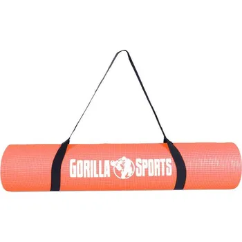 podložka na cvičení Kvalitní podložka na cvičení a jógu červená korálová, s popruhem přes rameno, 180x60 cm