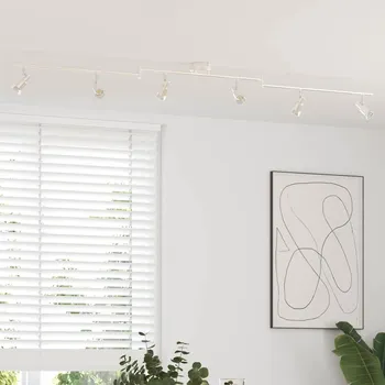 vidaXL Stropní bodové světlo Niklová 176,5 x 9,5 x 14 cm Ocel