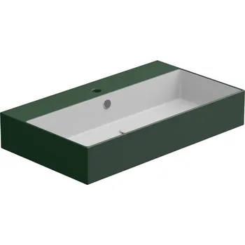 Umyvadlo Zenith BW 80 hranaté, keramické, dvoubarevné, 80x46 cm, ZELAVBW80BI000036