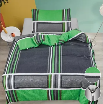 Povlečení NOVINKA 2025 – CENOVÁ PECKA! KREPOVÉ POVLEČENÍ 140x200/70x90cm - ZUZANKA ZELENÉ