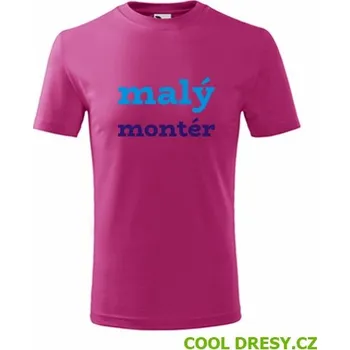 Dětské tričko malý montér - Barva: purpurová, Velikost 10let