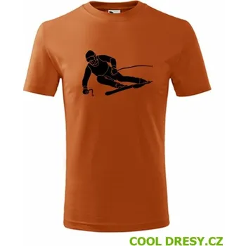 Dětská móda Dětské tričko lyžař - Barva: oranžová, Velikost 6let