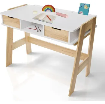 Psací stůl FurniGO Fietje 301451 přírodní/bílý