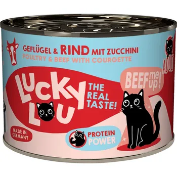 Krmivo pro kočku 6x200g Lucky Lou Adult - drůbeží a hovězí
