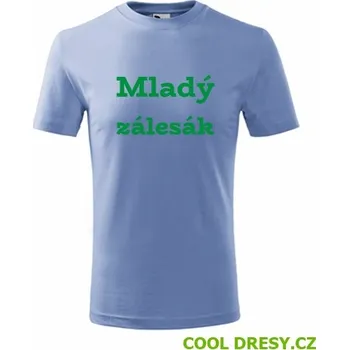 Dětské tričko Mladý zálesák - Barva: nebesky modrá, Velikost 10let
