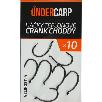 Rybářský háček 10ks - Háčky teflonové UnderCarp CRANK CHODDY Velikost 4