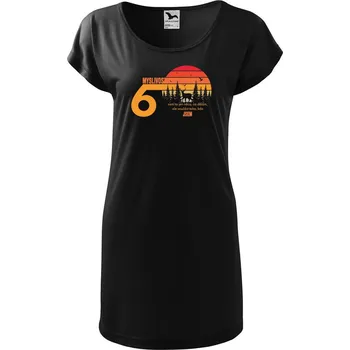 Dámské tričko DOBRÝ TRIKO Dámské tričko/šaty 60 let myslivost Velikost: L, Barva: Černá