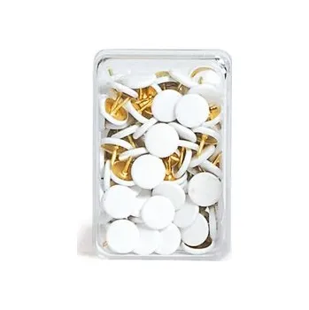 Připínáčky barevné bílé (100 ks)