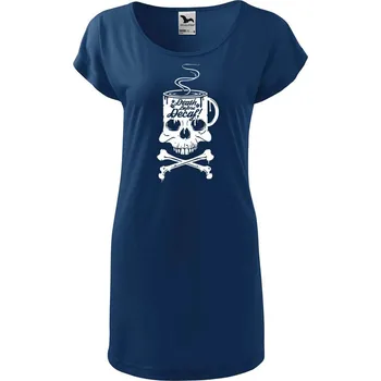 Dámské tričko DOBRÝ TRIKO Dámské tričko/šaty s potiskem Decaf Velikost: M, Barva: Půlnoční modrá