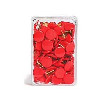 Připínáčky barevné červené (100 ks)