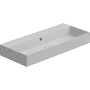 Umyvadlo Zenith BW 102 hranaté, keramické, bílé matné, 102x46 cm, ZELAVBW102001