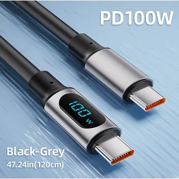 Příslušenství ke karavanu Kabel USB - C - USB - C, 200cm, 120W, s digitálním displejem