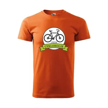 Pánská móda Tričko s potiskem Jsem cykloholik: oranžové M