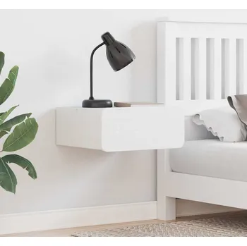 Noční stolek vidaXL Noční stolek Bílá 39 x 34 x 16,5 cm Masivní borovicové dřevo