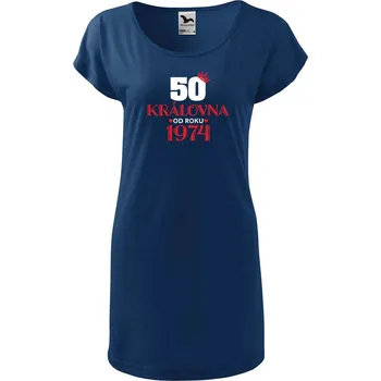 Dámské tričko DOBRÝ TRIKO Dámské tričko/šaty Královna od roku Velikost: 2XL, Barva: Půlnoční modrá