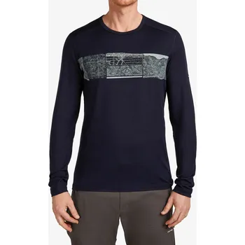 Pánská mikina Funkční mikina Icebreaker Merino 200 Oasis LS Crewe Elevation Line - midnight navy