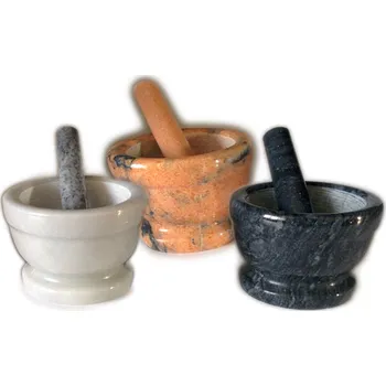 Kuchyňský mlýnek Smartcook - Hmoždíř mramorový 10x7 cm - oranžová - drobné poškození, bez paličky