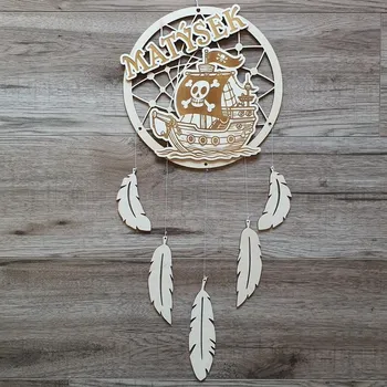 Lapač snů Lapač snů dřevěný se jménem Pirátská loď