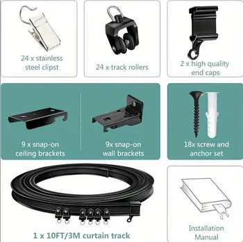 Příslušenství ke karavanu Lišta závěsová, flexibilní sada 3,05m