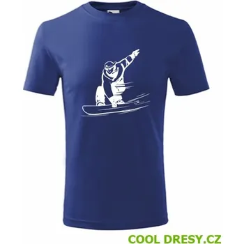 Chlapecké tričko Dětské tričko snowboardista - Barva: královská modrá, Velikost 8let