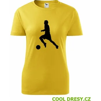 Dámské tričko s fotbalistou 3 - Barva: žlutá, Velikost M