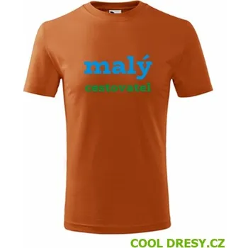 Dětská móda Dětské tričko malý cestovatel - Barva: oranžová, Velikost 8let