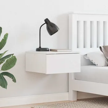 Noční stolek vidaXL Noční stolek Bílá 37 x 35 x 18,5 cm Masivní borovicové dřevo