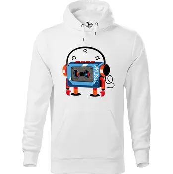 Pánská mikina DOBRÝ TRIKO Pánská mikina s potiskem Walkman Velikost pánské mikiny: 3XL, Barva: Bílá