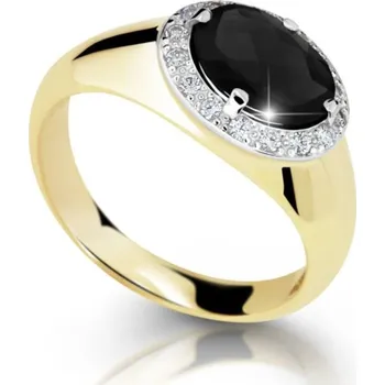 Prsten Cutie Jewellery Zlatý prsten s onyxem a zirkony Z9003-1892-ON-X-1 Velikost: 60