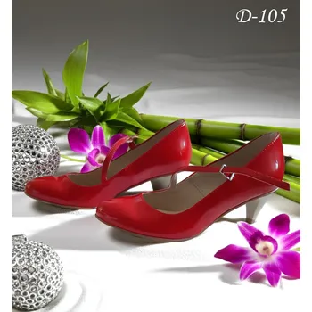 Dámské lodičky Červené lakované lodičky se zapínáním Velikost obuvi: 34