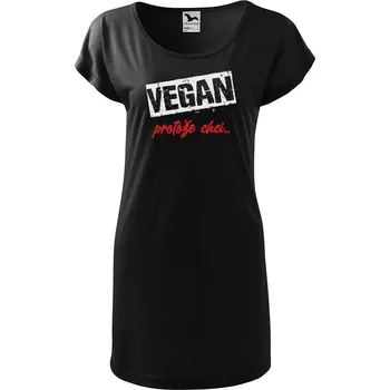 Dámské tričko DOBRÝ TRIKO Dámské tričko/šaty Vegan, protože chci Velikost: 2XL, Barva: Černá