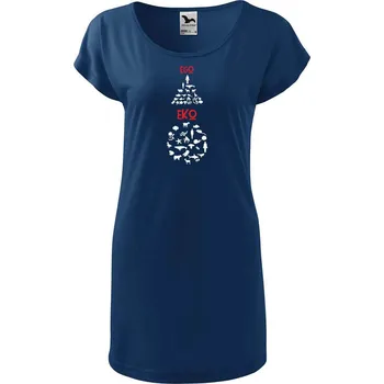 Dámské šaty Dámské tričko/šaty s potiskem EGO EKO Velikost: XL, Barva: Půlnoční modrá