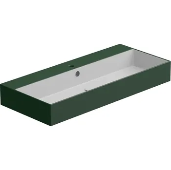 Umyvadlo Zenith BW 102 hranaté, keramické, dvoubarevné, 102x46 cm, ZELAVBW102BI000036