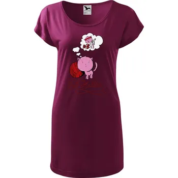 Dámské tričko DOBRÝ TRIKO Dámské tričko/šaty Kočičí sen Velikost: XS, Barva: Fuksiová