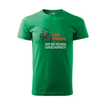 Pánská móda Tričko s potiskem Jsem cyklista, taky máš nějakou superschopnost?: zelené 4XL