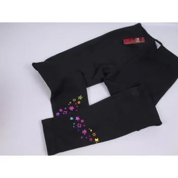 Dívčí TERMO legíny elasťáky Wolf T2423 černé s barevnými metalickými hvězdičkami teplé velikost oblečení - děti: 116/122