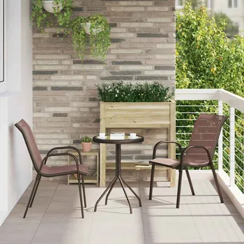 Zahradní sestava vidaXL Zahradní bistro set 3 pcs Hnědá Ocel