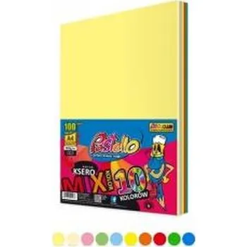 Set školních potřeb Papier ksero A4 160g 10 kolorów 100 arkuszy