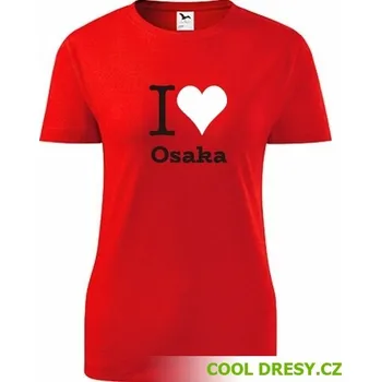 Dámské tričko Dámské tričko I love Osaka - Barva: červená, Velikost M