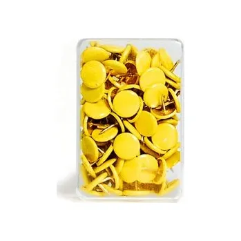 Připínáčky barevné žluté (100 ks)