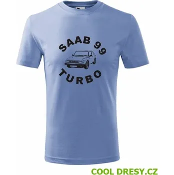 Chlapecké tričko Dětské tričko Saab 99 Turbo - Barva: nebesky modrá, Velikost 6let
