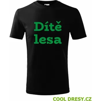 Dětské tričko Dítě lesa - Barva: černá, Velikost 6let