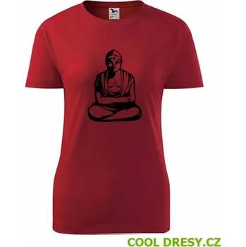 Dámské tričko Dámské tričko Buddha - Barva: červená, Velikost XL