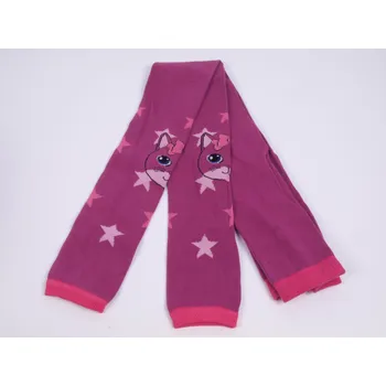 Dívčí oblečení Legíny punčocháče Wolf P2417 růžovofialkové s kočičkou a hvězdičkami velikost oblečení - děti: 110/116