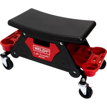 Pojízdná stolička s odkládacími přihrádkami, nosnost 95 kg, Welzh (Welzh Werkzeug)
