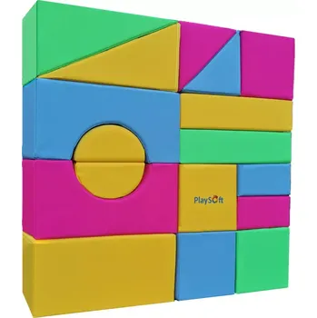 ostatní stavebnice Molitanová stavebnice PlaySoft VELKÁ 17 ks PASTEL (30 cm) + DOPRAVA ZDARMA