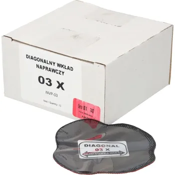 Sada na opravu pneumatiky Invento 03X - Diagonální opravná záplata, 98x98 mm