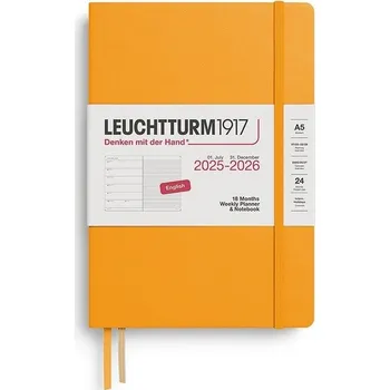 Diář Weekly Planner &amp; Notebook 2026 Medium (A5) 18 Months Rising Sun