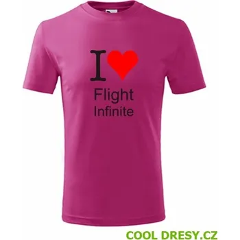 Chlapecké oblečení Dětské tričko I love Flight Infinite - Barva: purpurová, Velikost 8let