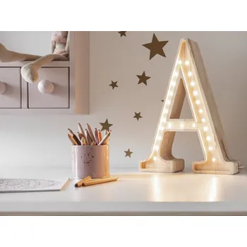 Lampička Little Lights Písmeno velké dle výběru Typ písmene: H, Barva přední strany: Powder pink - růžová, Barva boční strany: Stejná barva jako přední strana